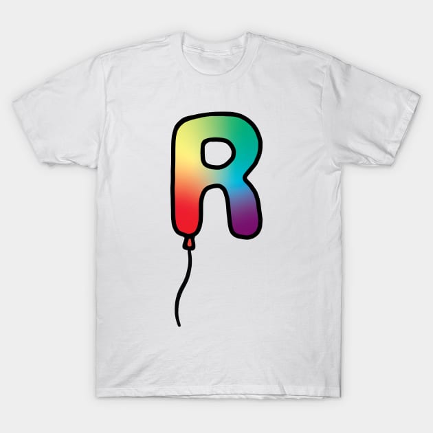 Initial Monogram Balloon Letter R T-Shirt by murialbezanson